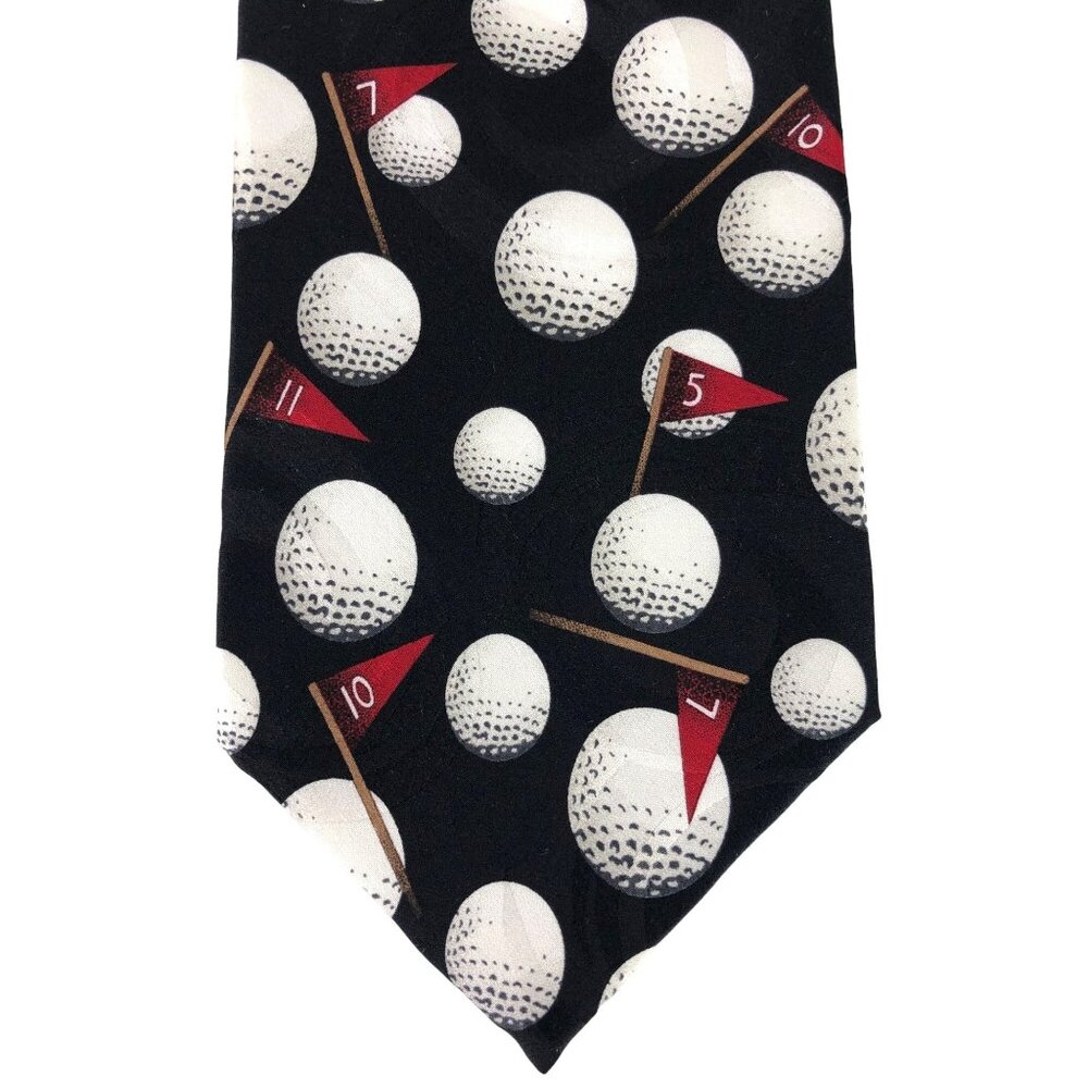 Beans McGee 100% Silk Mens Golf Themed Multicolor Tie Necktie Ball-O-Rama